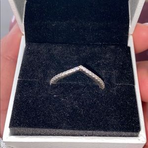 pandora wishbone diamond ring